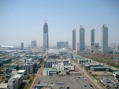 Photo:  songdo city skyline,under construction